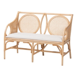 bali & pari Matt Natural Rattan Loveseat with Cane Backrest